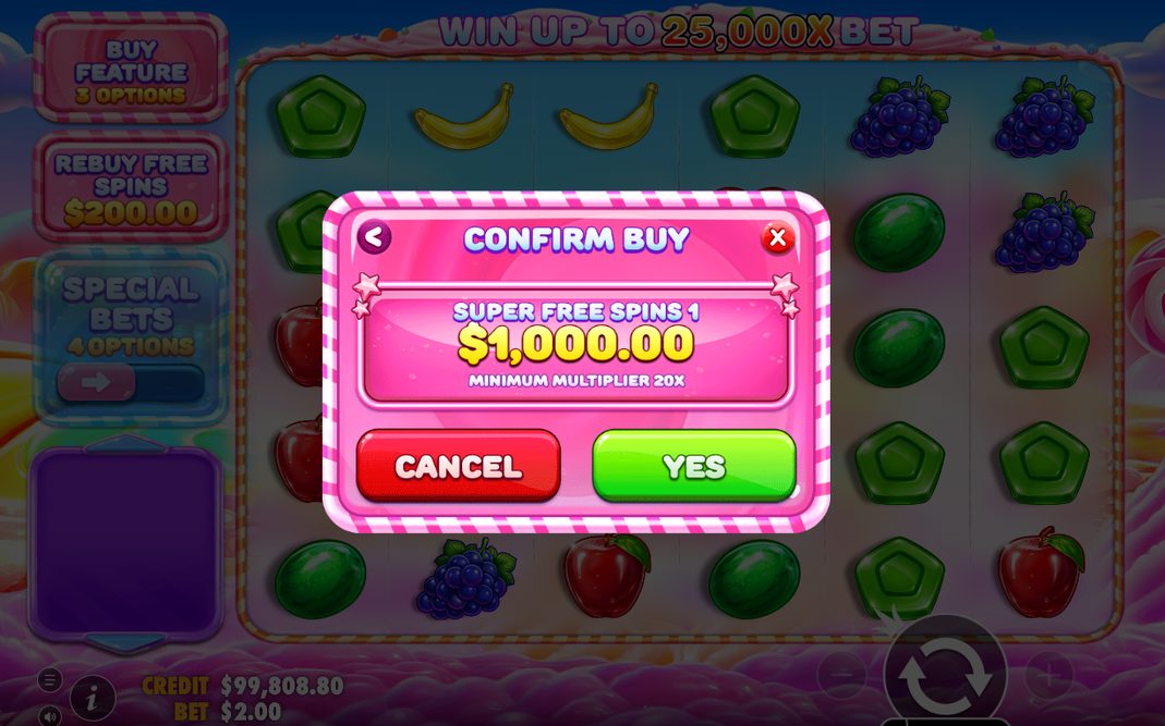 Bonus round with multiplier bombs building up per tumble