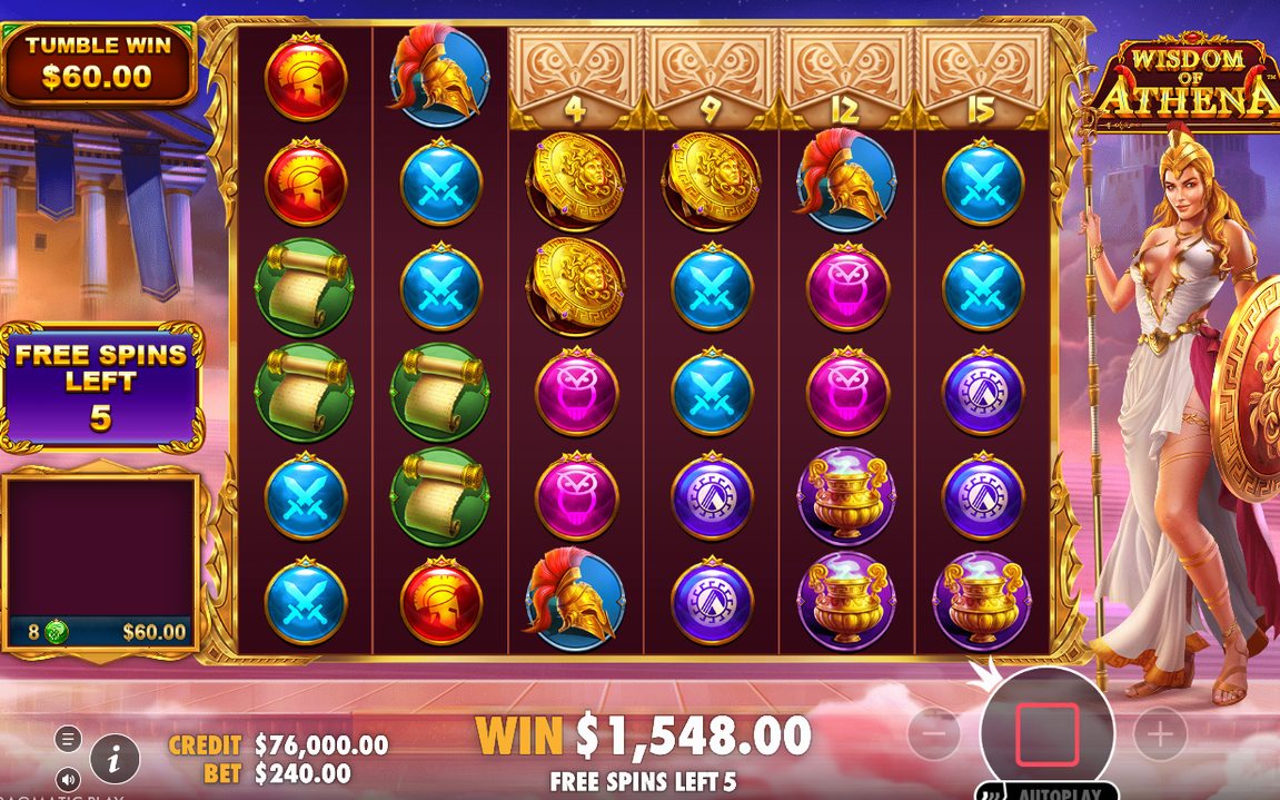 Free spins round with the running total multiplier